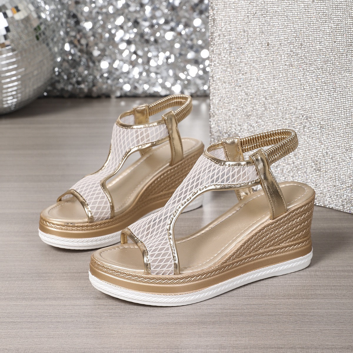 Elegant Orthopaedic Slip-On Sandals for Women with Wedge Heel