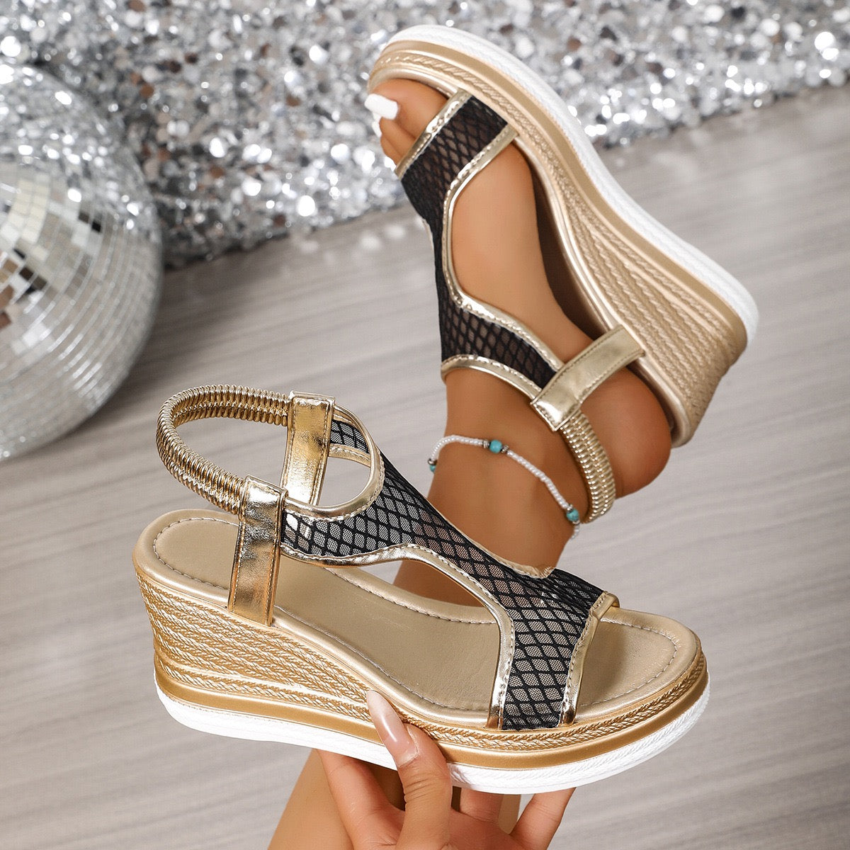 Elegant Orthopaedic Slip-On Sandals for Women with Wedge Heel
